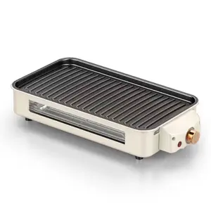 Portable Electric Smokeless Barbecue Grill, Detachable Non-Stick Baking Sheet, Grease Tray, 4 Inch Interactive Grills, Easy to Clean, 1500W Power for Home Party Cooking
