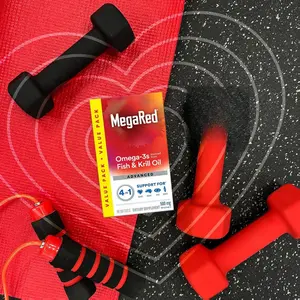 Megared Omega-3 Fish Oil & High Absorption Krill Oil 500mg Softgels MegaRed Advanced 4in1 80 Count Healthcare Fitness Supplement