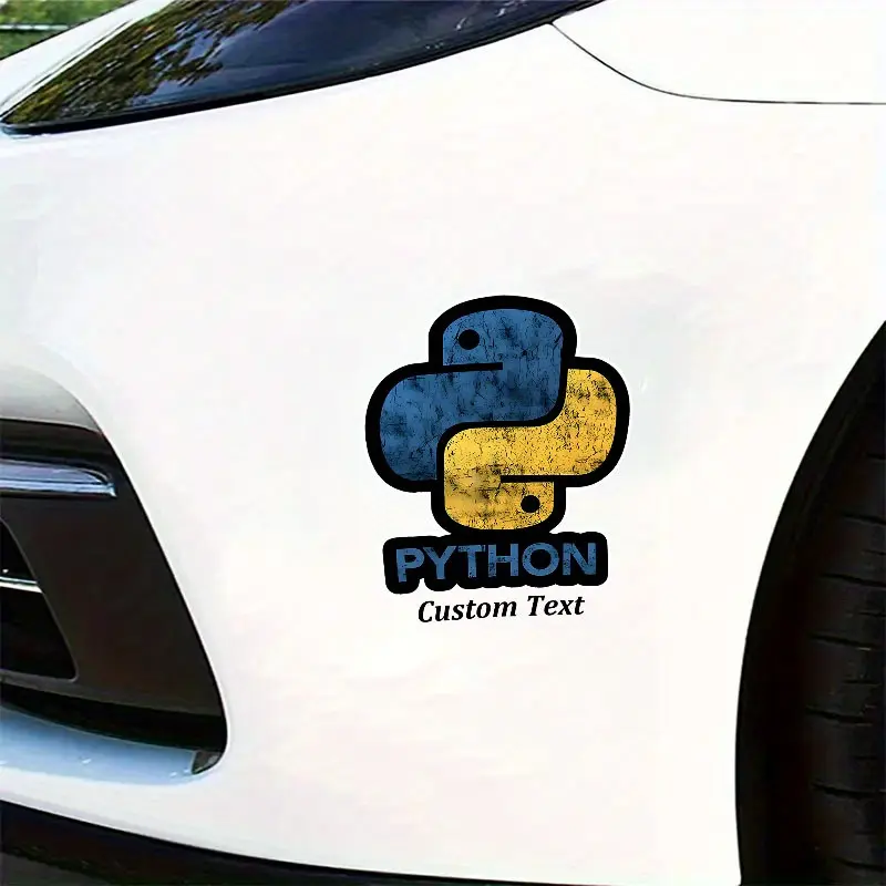 Python Programming Logo Sticker - Waterproof, Durable Retro Sticker, Suitable for Laptops, Helmets, Jeeps, Toolboxes, Windows, Guitars, Motorcycles - Perfect for Programmers, Laptop Stickers | Retro Style Stickers | Waterproof Coating
