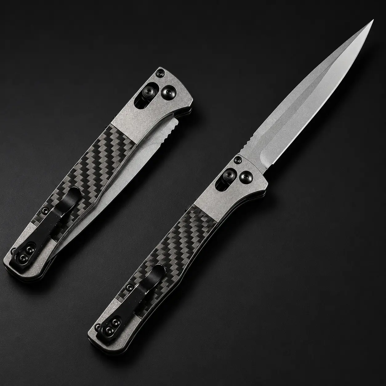 Folding Pocket Knife, Portable EDC Pocket Tool with Carbon Fiber Style Aluminum Handle for Camping Fishing Daily Use, Gift for Men
