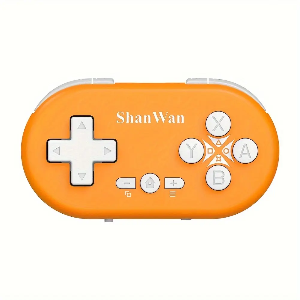 ShanWan Mini Game Keychain Bluetooth Remote Controller - 1-Handed Controller for Smartphones, Compatible with All Mobile OS, Wake Function, Gyroscope Axis, Turbo, Dual Vibration, Smartphone, Bluetooth Controller Controllers, One Handed Controllers