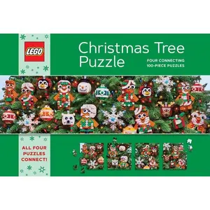 Lego Christmas Tree Puzzle: Four Connecting 100-Piece Puzzles -- Lego, Jigsaw