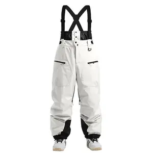 New with thickened shoulder straps cotton insulation, single double board windproof and waterproof, winter ski pants for men