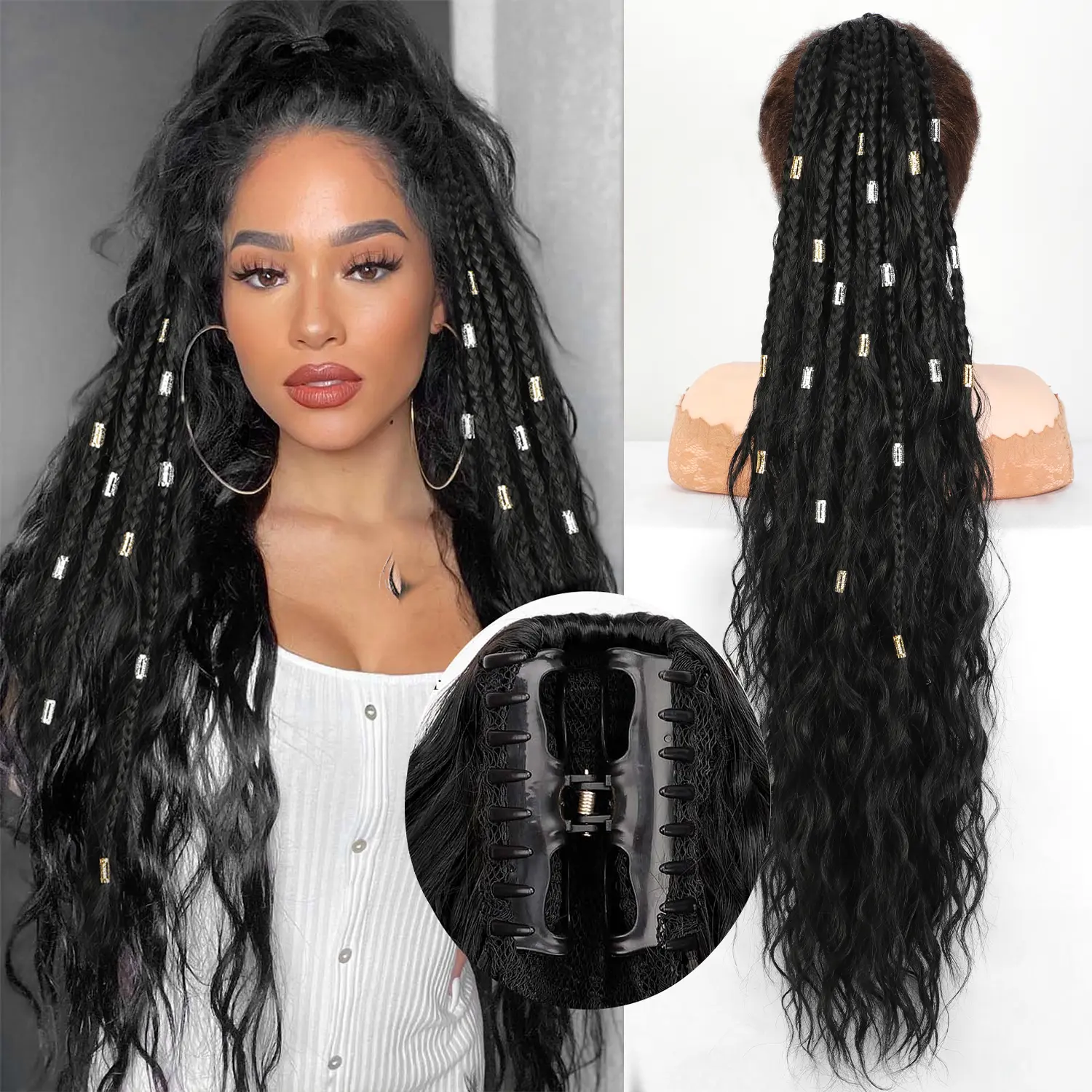 Black with Braids 30IN