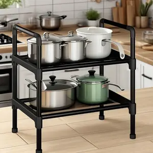 2-Tier Independent Shoe Rack/kitchen Shelf, Durable Space-Saving Design, Wide Simple Shoe Organizer for Kitchen, Entryway, Closet, Bedroom, Garage