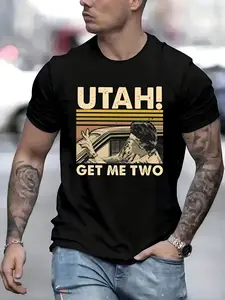 Utah Get Me Two 100% Cotton Graphic T-Shirt, 100% cotton men's T-shirt, suitable for everyday wear, gift.Graphic tee,t shirt for men,funny graphic tee,men's t shirts