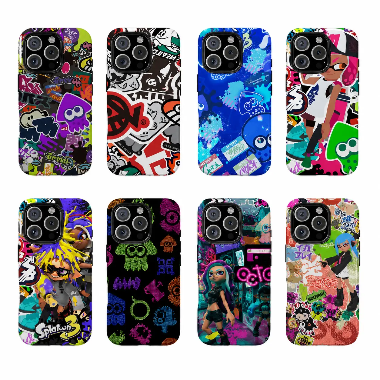 Y-Splat00n 3 Anime Phone Protect Cover, Durable Protective Mobile Phone Accessories, Compatible with iPhone 11 12 13 14 15 16 17 Pro Max Series, Iphone Series