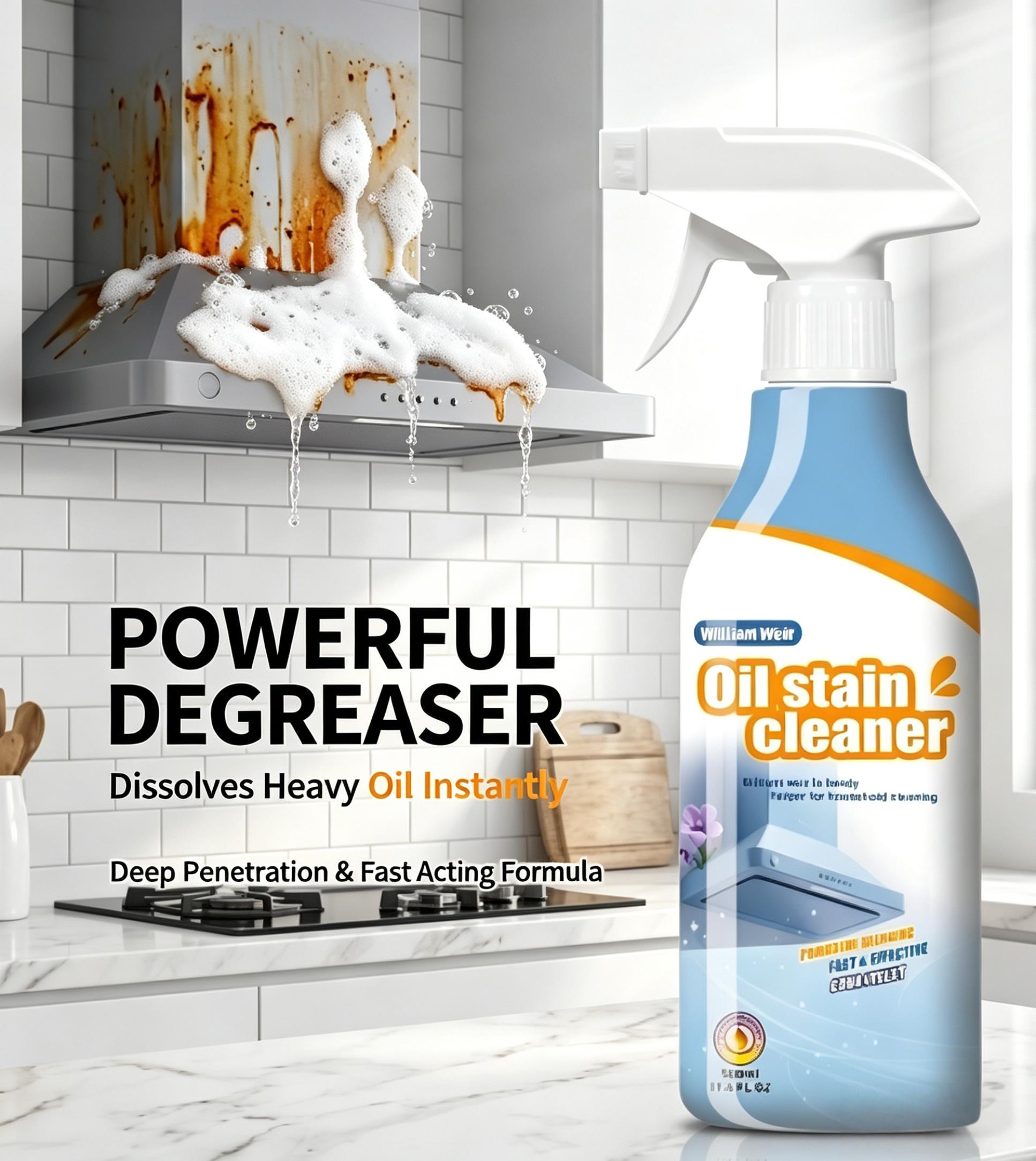 Heavy Duty Kitchen Degreaser Spray, Kitchen Grease Cleaner -For stovetops and range hoods - Removes greasestains - 500 ml/bottle Powerful Cleaner and Degreaser for Ovens, Stove Tops, Countertops and Appliances