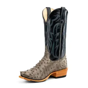 Women's Horse Power Serpentine Bruciato Leather Ostrich Boots, Stylish Women's Footwear for Casual Wear