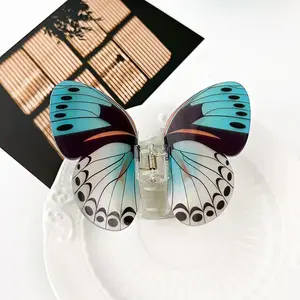 1Pc Big and Elegant Butterfly Hair Claw Clips,Colorful Claw Clips Accessories for Women Thin and Medium Hair