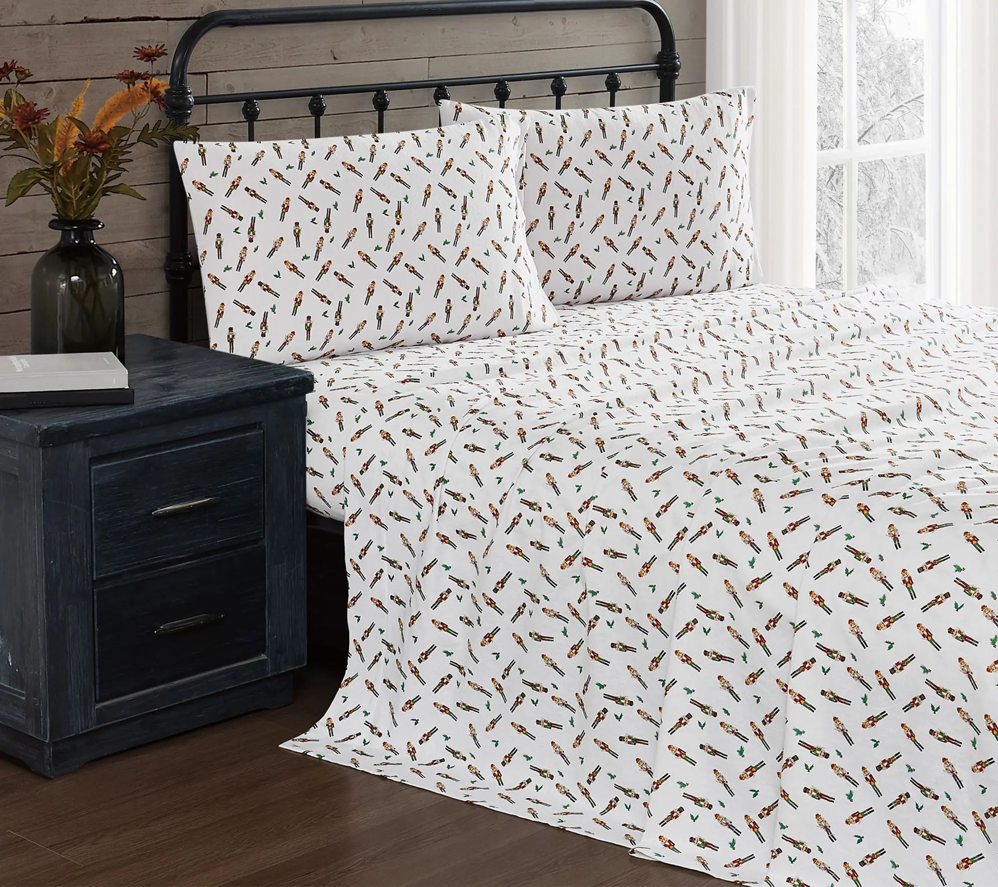 Truly Soft Nutcrackers Queen Flannel Sheet Set Truly Soft Nutcrackers Queen Flannel Sheet Set