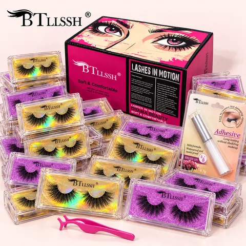 False Eyelashes 18mm Faux 3D Mink Lashes Natural Look Cat Eye Wispy Lashes Pack by BTLLSSH, 54 Pairs Cosmetic Makeup,sunscreen