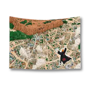 Anime Manga Panel Pain from Naruto Colored Indoor Wall Tapestries 90" x 60" Home Decor Tapestry Japanese Anime Wall Hanging Room Decor for Naruto Fans Print Design