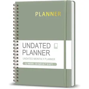 Undated Weekly Planner, Weekly To Do List Notebook with Goal, Organizer & Habit Tracker, A5 Daily Planner with Spiral Binding, Ideal for Office School Suppies