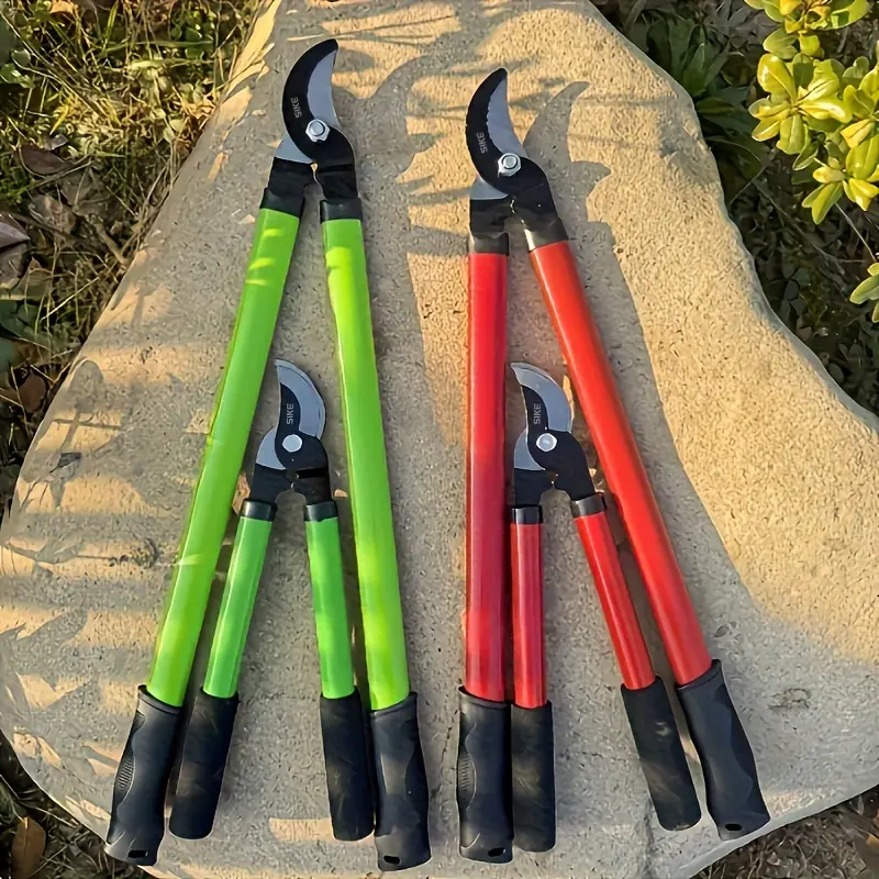Garden Pruning Shears Set, SK5 Steel Bypass Pruner & Anvil Lopper with Gardening Gloves, Teflon Anti-Rust Branch Cutter for Trees Plants,   mini gifts