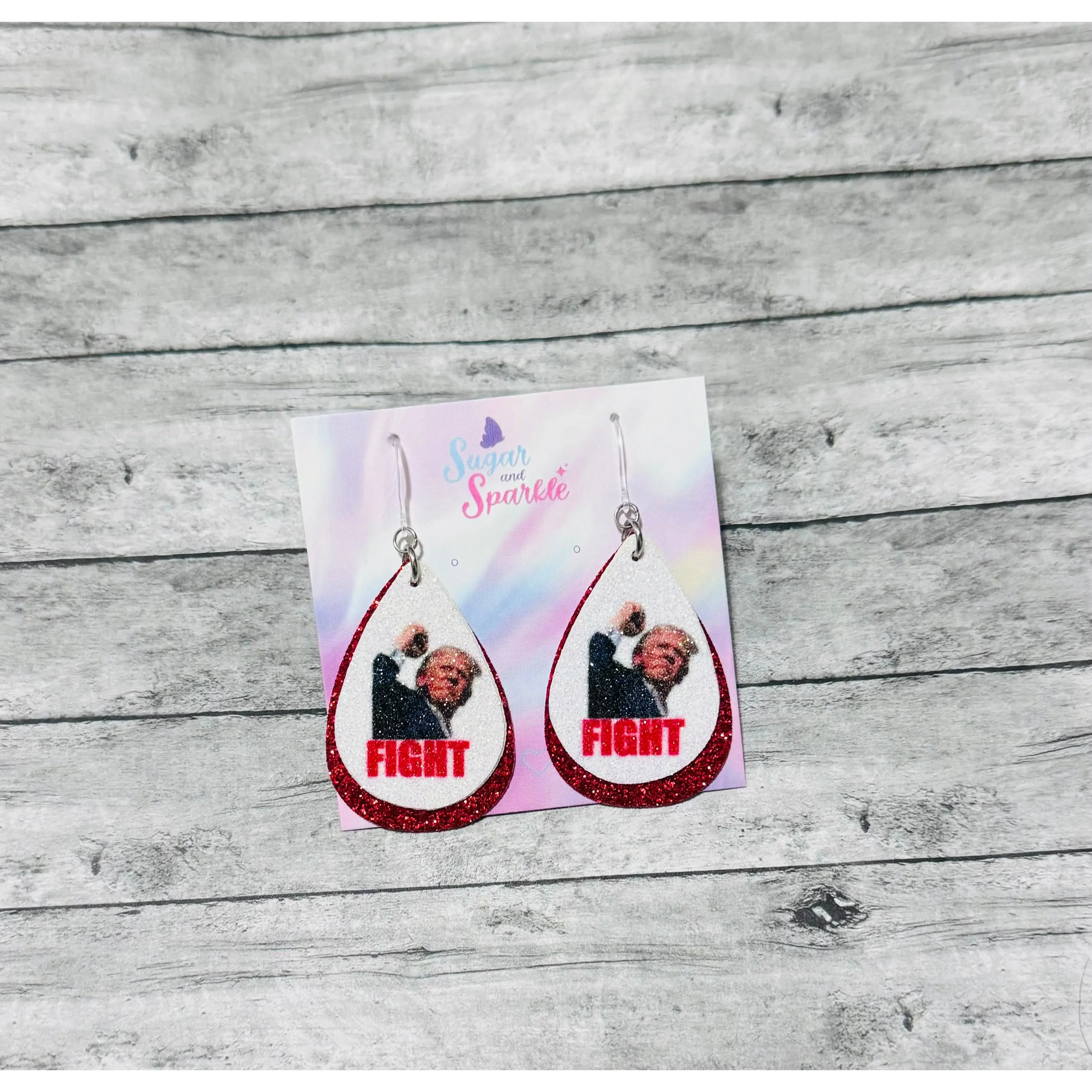 Fight leather earrings
