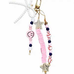 Baseball keyring bag charm