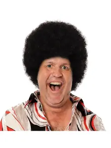 10Inch Synthetic Fiber Wig Black Afro Wig for Women & Men Wig Short Bouncy - Fluffy Synthetic 70s Afro kinky Curly wig for Cosplay Christmas Costume wigs