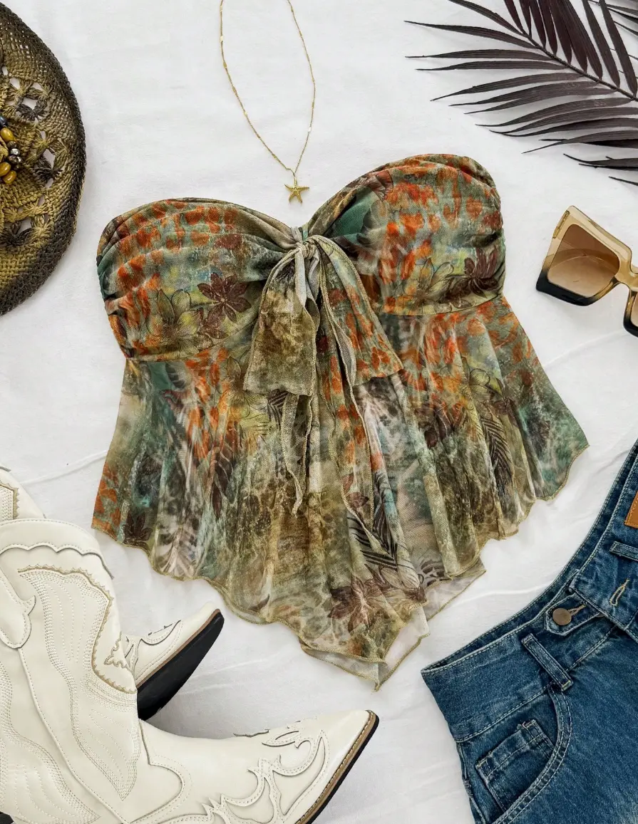 Meghana Women Bohemian Printed Knit Camisole Tank Tops, For Vacation In Summer Beach