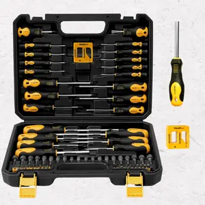 86-Piece CR-V Steel Magnetic Hand Tool Set with Storage Case - Flathead, Phillips, Square, Hex Screwdrivers for Men