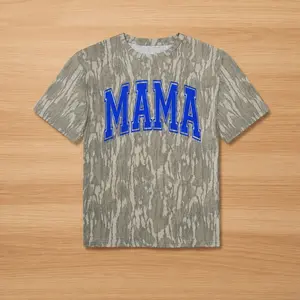 MAMA Camo Graphic T-Shirt for Women, Trendy Camouflage Short Sleeve Casual Mom Tee