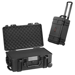 VEVOR Weatherproof Hard Case,  , Heavy Duty Protective Dry Box Case with Pre-cut Foam, Wheels & Retractable Pull Handles for Travel, Hunt, Military, Tactical, IP67 Waterproof Case for Cameras (64x51x25)