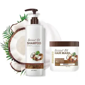 Coconut Oil HairCare Set - Moisturizing, Repairing & Softening Hair Mask with Light Milk Fragrance - Hydrating Formula for Smooth Texture