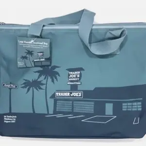 Trader Joe's Dusty Blue Large Reusable Insulated Bag Cooler | 8 gallon