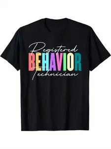Men'S Registered Behavior Technician (RBT) ABA Therapist Graphic T-Shirt |   Red, Heavyweight 180gsm, Crew Neck, Regular Fit, Vibrant Print Design, Casual Work Everyday Apparel, Professional Attire, Perfect for All-Season Wear