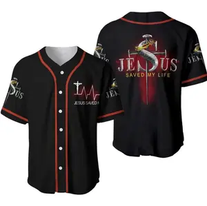 Jesus Baseball Jersey, Jesus Saved My Life Jersey, All-Over Print Baseball Jersey For Men Women Youth And Kids