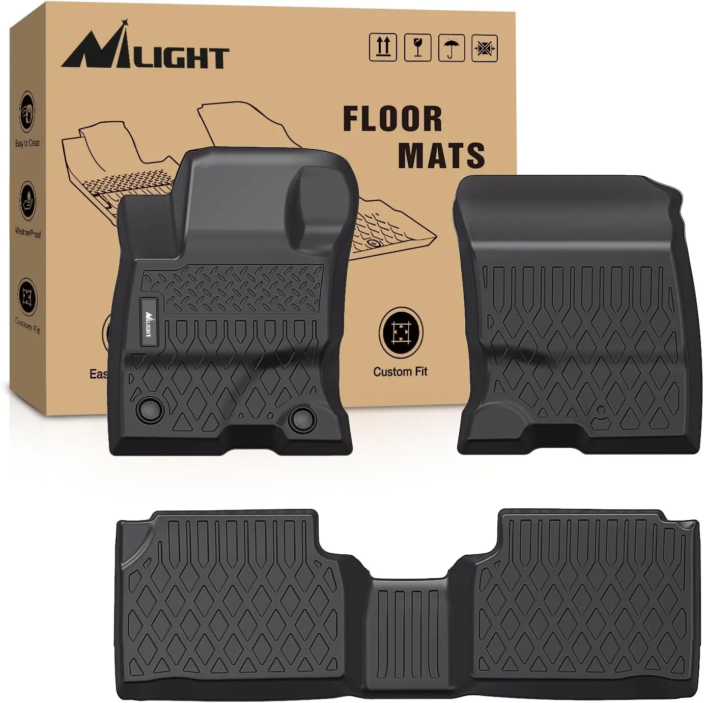 Nilight TPE Floor Mats - Custom Fit All-Weather Heavy-Duty Floor Liners for Ford Escape Hybrid (2020-2026), Mat Floor Mats