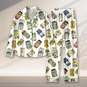 Pickle Pajamas Set, Canned Pickles Satin Pajamas, Dill Pickle Lover Gift, Homemade Pickle PJ Shorts Set, Pickle Jar Pajama, Foodie Nightwear