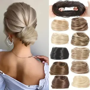 Daily Use Messy Curly Hair Bun with Elastic Band for Women Wavy Synthetic Hairpiece Glueless Newborn Hairline Quick Weave Extensions Multiple Colors Blonde Brown Black Secure Fit Stylish Look Ideal for Daily Wear