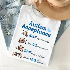 【100% cotton】 Autism Awareness Shirt, Autism Acceptance Graphic Tee, SPED Teacher Gift T-shirt, Autism Support Shirt, April Autism Month Tee