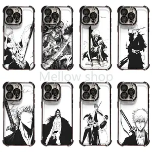 BLEACH Ichigo Kurosaki Black and White Manga Phone Case, Perfect Gift for Fans, Shockproof TPU Cover for iPhone 17, 16, 15, 14, 13, 12, 11, Pro, Pro Max, Air, Plus | Samsung Galaxy S23, S24, S25, S26, Plus, Ultra