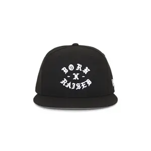 Born x Raised New Era Fitted Rocker Hat in Black & White