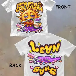 SAVAGE Men's 100% Cotton T-Shirt with Bold Graffiti Graphic Print - Breathable Regular Fit Short Sleeve Tee for Gym, Outdoor Sports & Casual Wear - All-Season Comfort