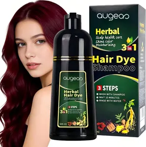 3-In-1 Permanent Hair Color Shampoo for Both Genders - Herbal Formula for Quick Gray Coverage, Semi-Permanent Shade Suitable for All Hair Types（500ml）