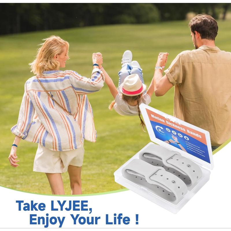 Motion Sickness Bands for Adults and Kids Nausea Relief for Pregnant Women Seasickness Wristband for Cruise Ship Essentials (white) breathable silicone