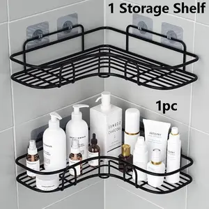 Iron Bathroom Storage Rack, No Drilling Soap Holder, Shower Gel Organizer Hanging Shelf, Bath Room Accessories, Durable and Stylish