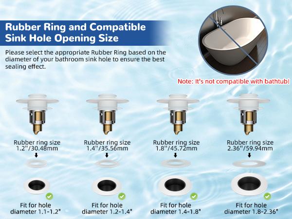 Hibbent Upgraded 3 in 1 Bathroom Sink Drain Strainer, Universal Pop Up Stopper with Removable Stainless Steel Filter Basket Hair Catcher, Sink Plug for 1.1''~2.36'' Basin, Brass Bullet Core, White