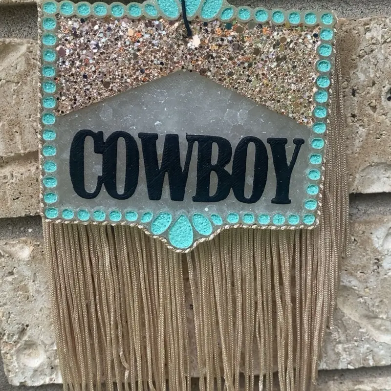 Cowboy Frame Fringed Freshie Cowboy Frame Fringed Freshie