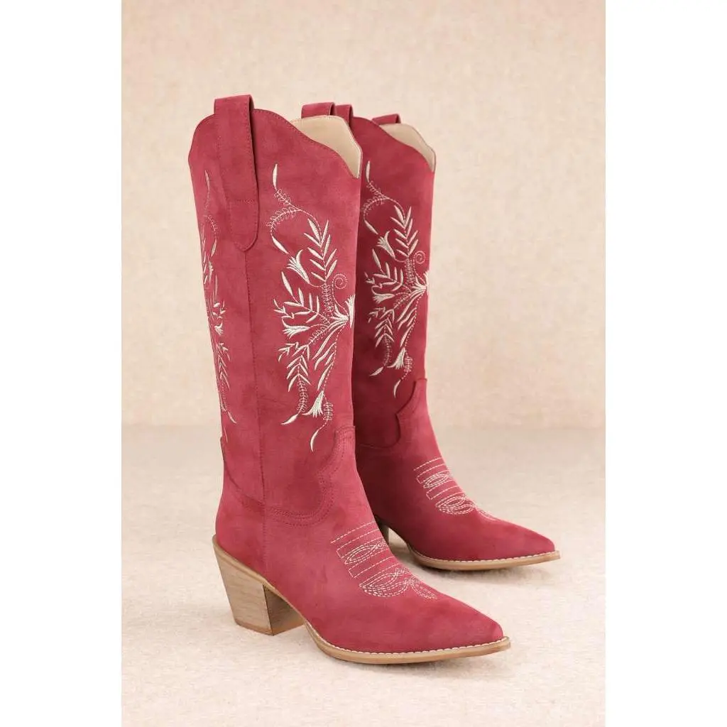 The Flora Suede Western Boots