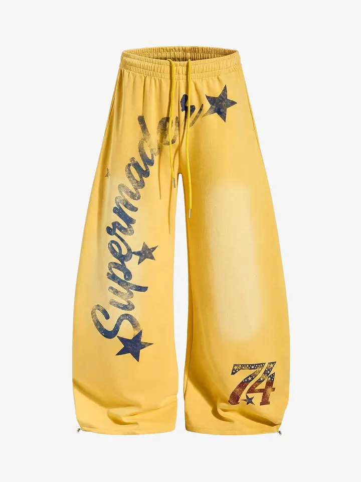 Vintage Star Graphic Wide Leg Sweatpants