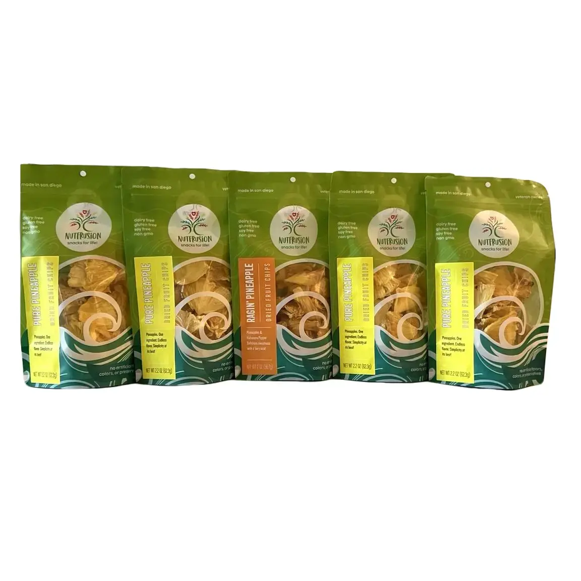 NutFrusion Pineapple Snap Box | Pineapple Chips 5-Pack | Sweet + Spicy