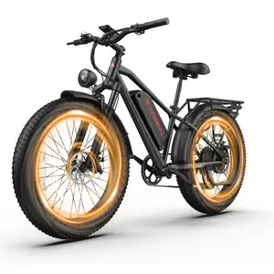 Kingbull Hunter 2.0S Mountain Fat Tire Electric Bike, 1400W Peak Customized Motor, 28MPH and 80 Mile Range, 26*4" CST Tires, All-Terrain Snow/Sand/Mountain Bike, Shimano 7-Speed, Front Suspension, LCD Display