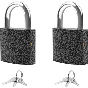 2 Pack Small Padlock with 3Keys (keyed Lock 30mm, Lock with Key Padlock for Sheds, Storage Unit School Gym Locker, Toolbox, Gym Locker Padlocks, Keyed