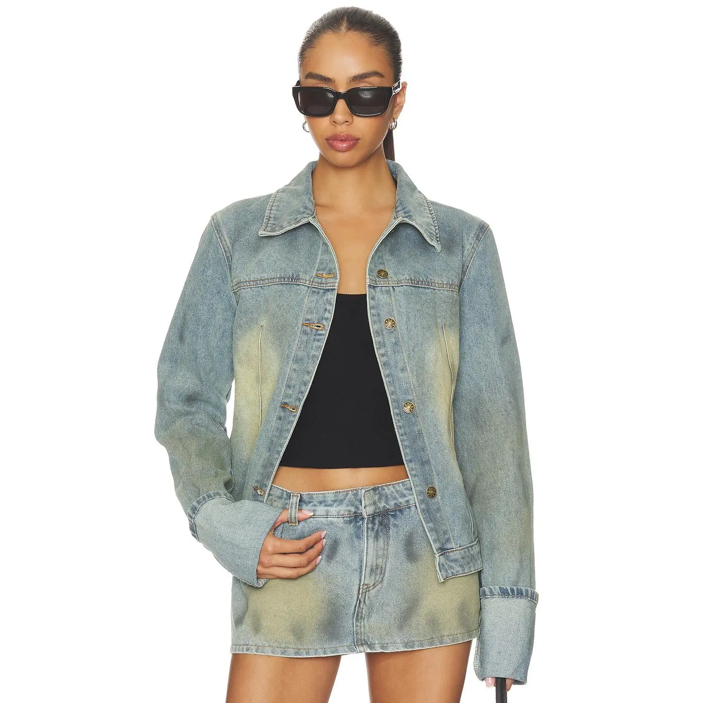 LIONESS The Bronx Denim Jacket in Stone Blue