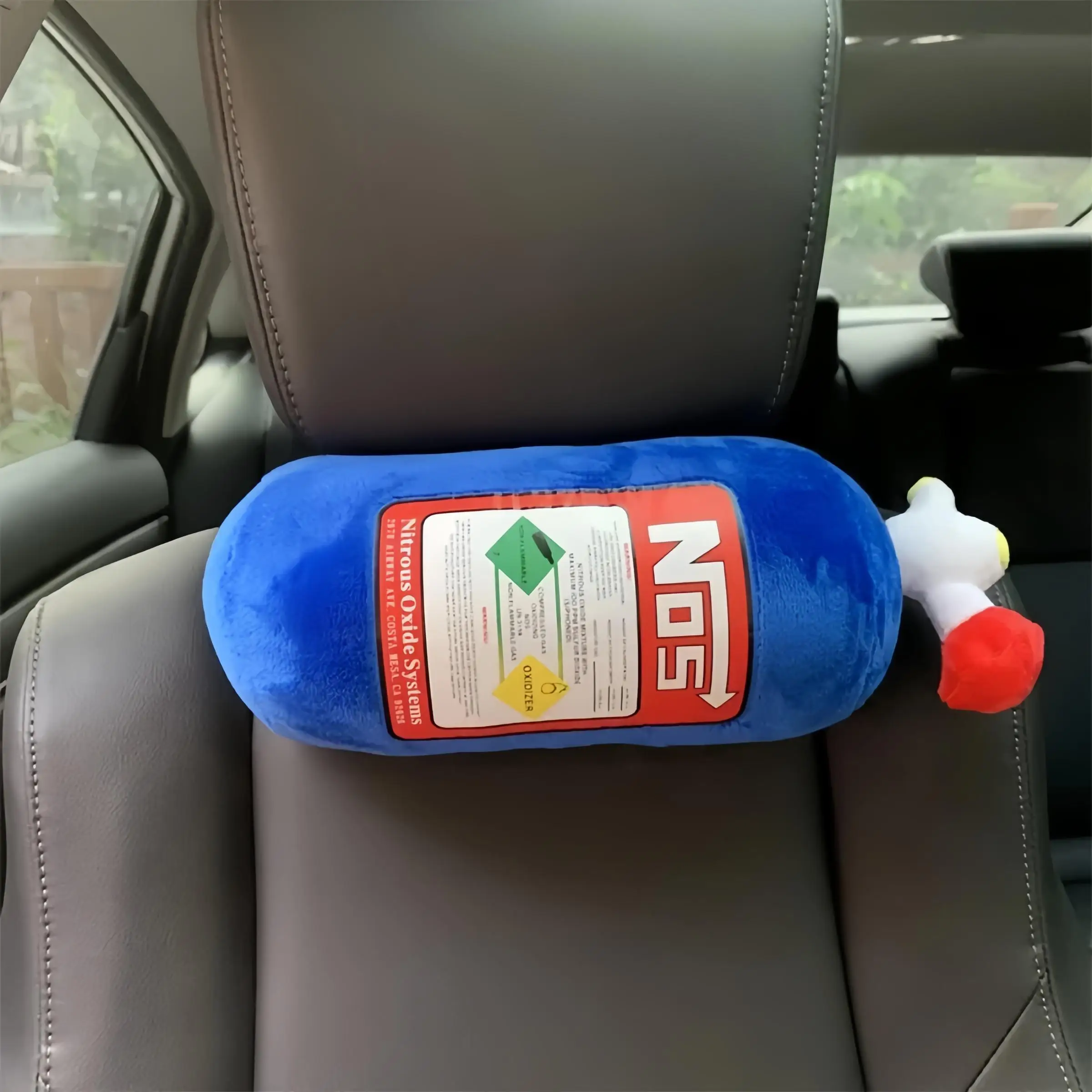 Car Neck Pillow, 1 Count Cute Nitrogen Bottle Design Car Headrest Pillow, Soft & Comfortable Car Interior Accessories for Men & Women