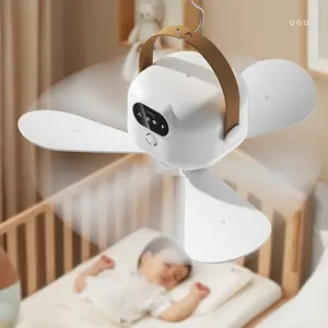 Hanging Ceiling Fan Light with Remote Control, 3 Speed Outdoor Rechargeable Fan for Camping, Pergola, Patio, Ideal for Bedroom & Garage